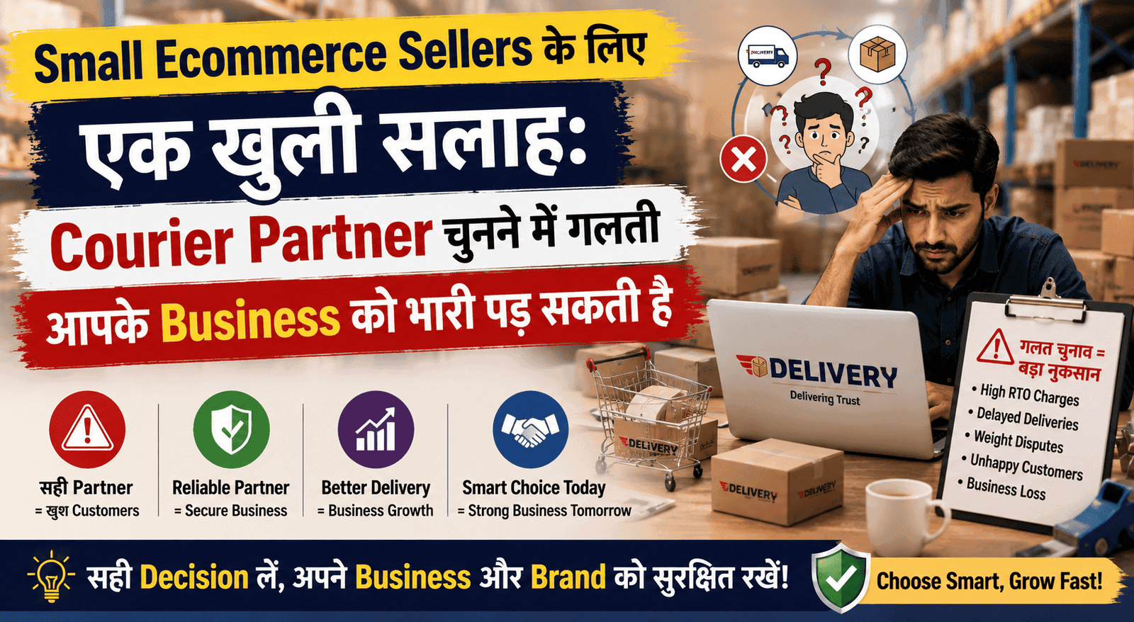 Small Ecommerce Sellers के लिए एक खुली सलाह: Courier Partner चुनने में गलती आपके Business को भारी पड़ सकती है